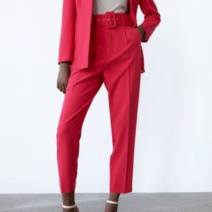ZARA PANTS WITH FABRIC-COVERED BELT